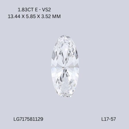 1.83 CT E VS2 MOVAL diamond Fancy Shape