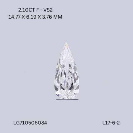 2.10 CT F VS2 PEAR diamond Fancy Shape