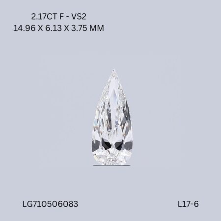 2.17 CT F VS2 PEAR diamond Fancy Shape