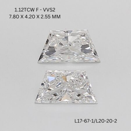 1.12 CT F VVS2 TRAPEZOID diamond Matching Pair
