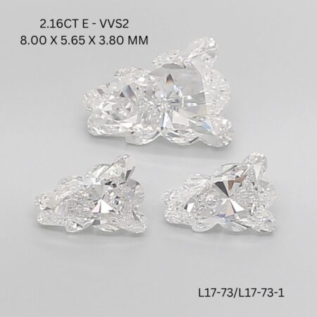 2.16 CT E VVS2 TEDDY diamond Matching Pair