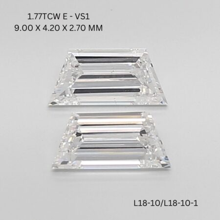 1.77 CT E VS1 TRAPEZOID diamond Matching Pair