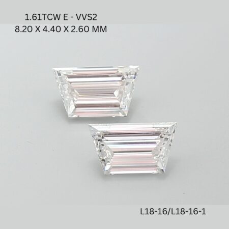 1.61 CT E VVS2 TRAPEZOID diamond Matching Pair