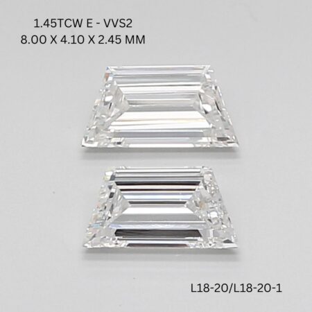 1.45 CT E VVS2 TRAPEZOID diamond Matching Pair