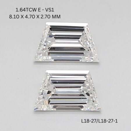 1.64 CT E VS1 TRAPEZOID diamond Matching Pair