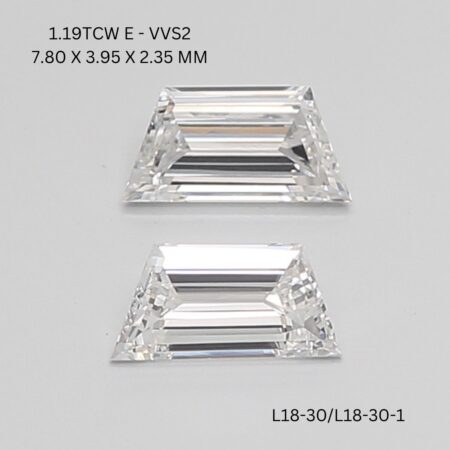 1.19 CT E VVS2 TRAPEZOID diamond Matching Pair