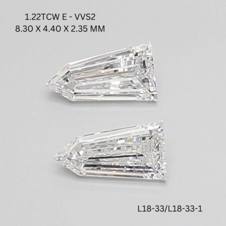 1.22 CT E VVS2 BULLETS diamond Matching Pair