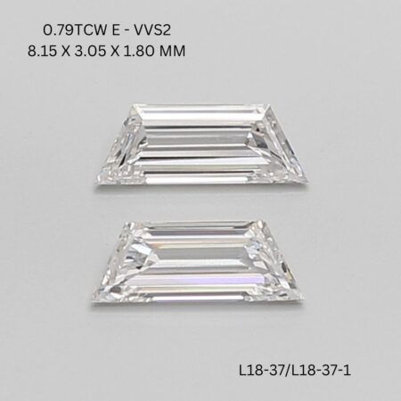 0.79 CT E VVS2 TRAPEZOID diamond Matching Pair