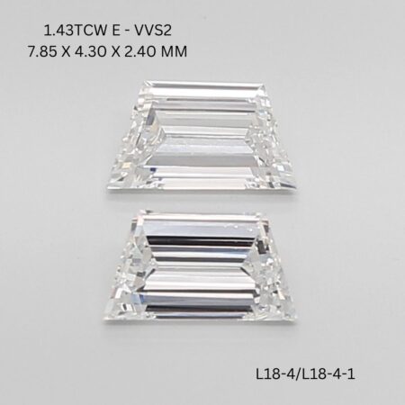 1.43 CT E VVS2 TRAPEZOID diamond Matching Pair
