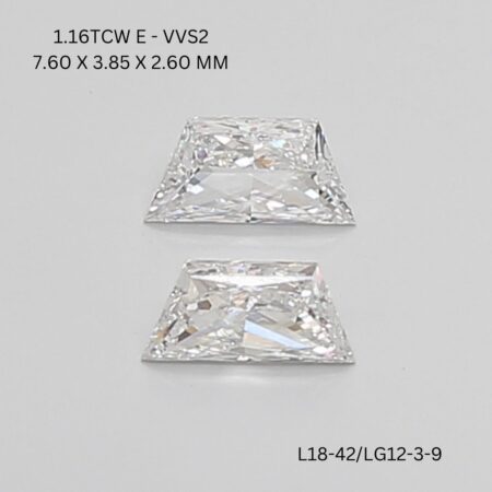 1.16 CT E VVS2 TRAPEZOID diamond Matching Pair