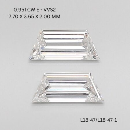 0.95 CT E VVS2 TRAPEZOID diamond Matching Pair