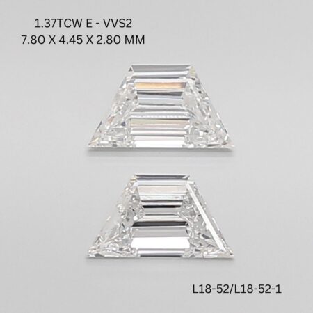 1.37 CT E VVS2 TRAPEZOID diamond Matching Pair