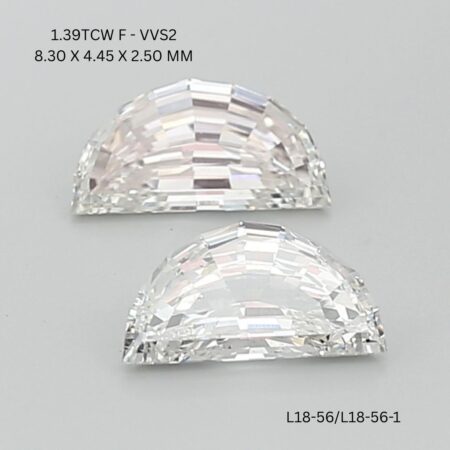 1.39 CT F VVS2 HALF MOON diamond Pairs Inventory