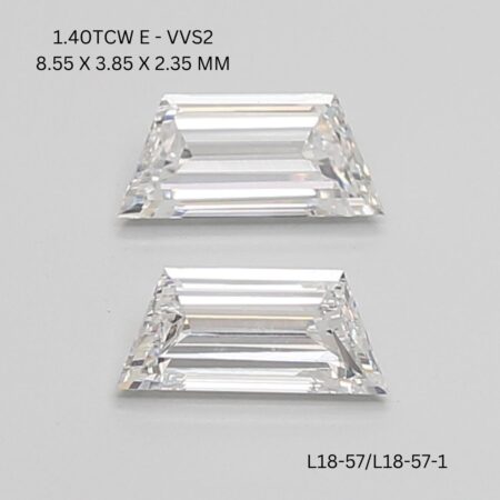 1.4 CT E VVS2 TRAPEZOID diamond Matching Pair