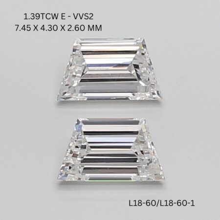 1.39 CT E VVS2 TRAPEZOID diamond Matching Pair