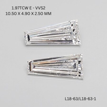 1.97 CT E VVS2 TAPER diamond Matching Pair