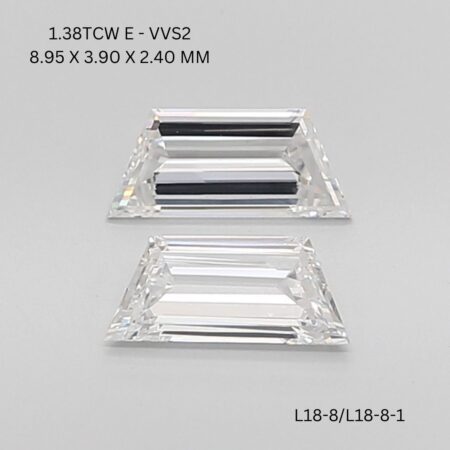 1.38 CT E VVS2 TRAPEZOID diamond Matching Pair