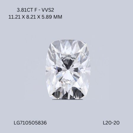 3.81 CT F VVS2 CUSHION diamond Fancy Shape