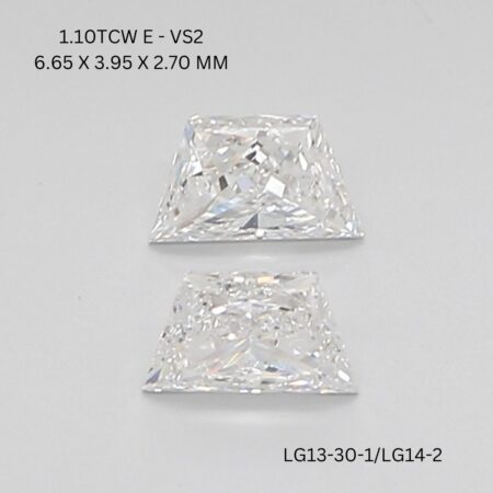 1.1 CT E VS2 TRAPEZOID diamond Matching Pair