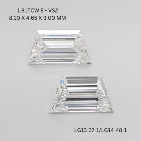 1.81 CT E VS2 TRAPEZOID diamond Matching Pair
