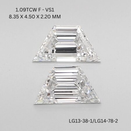 1.09 CT F VS1 TRAPEZOID diamond Matching Pair