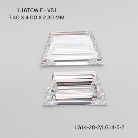 1.16 CT F VS1 TRAPEZOID diamond Matching Pair