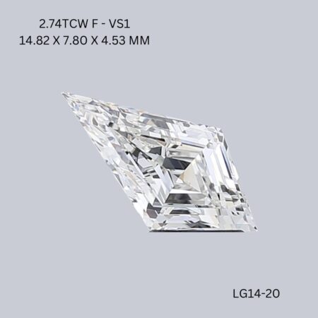 2.74 CT F VS1 KITE diamond Fancy Shape