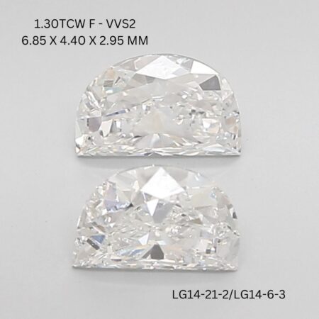 1.3 CT F VVS2 HALF MOON diamond Matching Pair