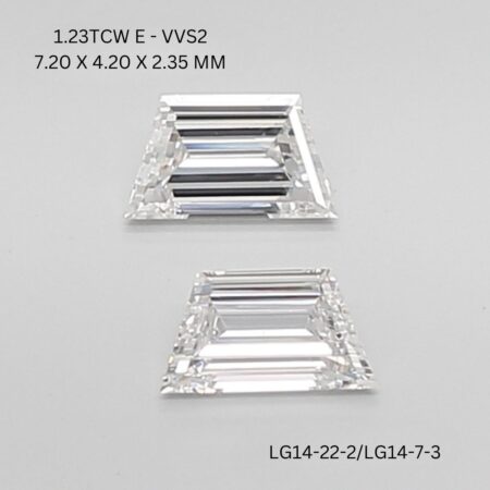0.93 CT E VVS2 TRAPEZOID diamond Matching Pair