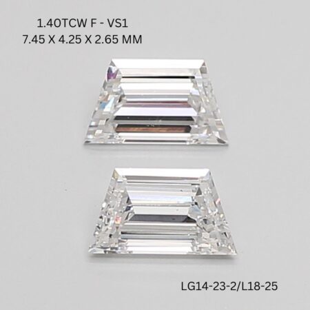 1.4 CT F VS1 TRAPEZOID diamond Matching Pair