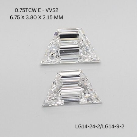 0.75 CT E VVS2 TRAPEZOID diamond Matching Pair