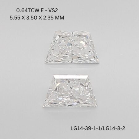 0.64 CT E VS2 TRAPEZOID diamond Matching Pair