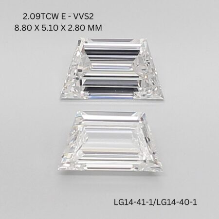 2.09 CT E VVS2 TRAPEZOID diamond Matching Pair