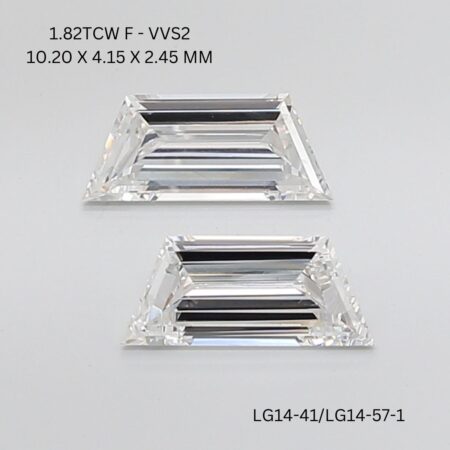 1.82 CT F VVS2 TRAPEZOID diamond Matching Pair
