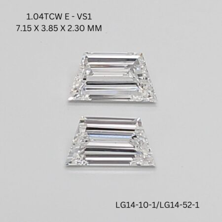 1.04 CT E VS1 TRAPEZOID diamond Matching Pair