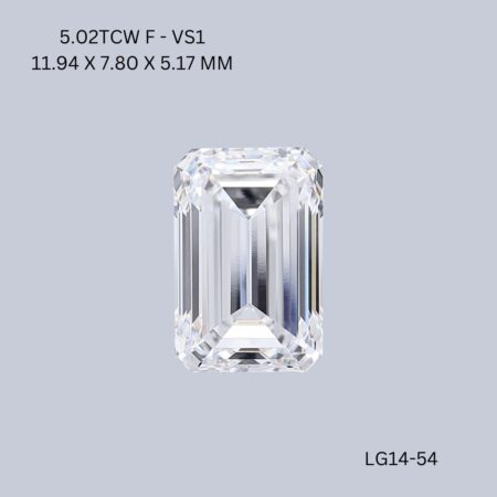 5.02 CT F VS1 EMERALD diamond Fancy Shape