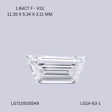 1.64 CT F VS1 TRAPEZOID diamond Fancy Shape