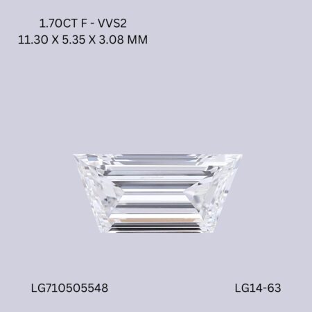 1.70 CT F VVS2 TRAPEZOID diamond Fancy Shape