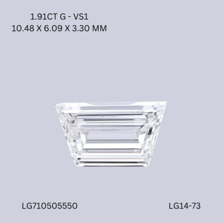 1.91 CT G VS1 TRAPEZOID diamond Fancy Shape