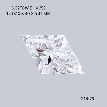 3.02 CT E VVS2 LOZENGE diamond Fancy Shape
