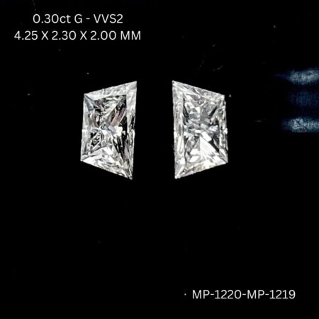 0.3 CT G VVS2 TRAPEZOID diamond Matching Pair