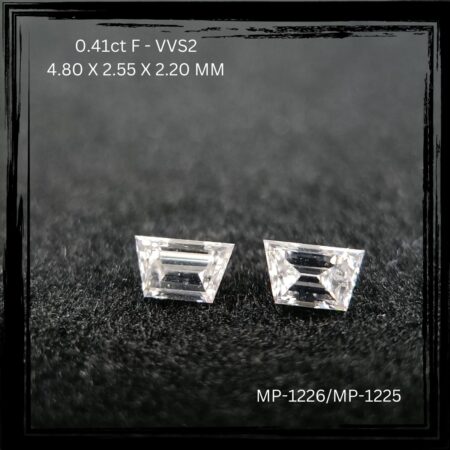0.41 CT F VVS2 TRAPEZOID diamond Matching Pair