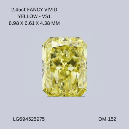 2.45 CT YELLOW VS1 RADIANT diamond Fancy Shape