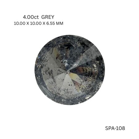 4.00 CT GREY PK ROUND diamond Salt & Pepper