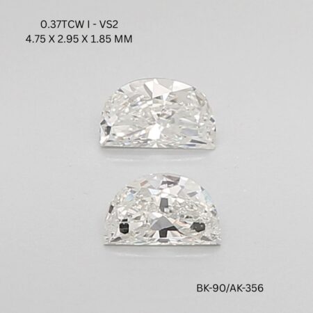 0.37 CT I VS2 HALF MOON diamond Pairs Inventory