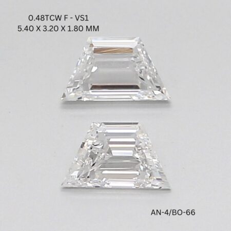 0.48 CT F VS1 TRAPEZOID diamond Pairs Inventory
