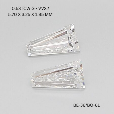 0.53 CT G VVS2 TAPER diamond Pairs Inventory