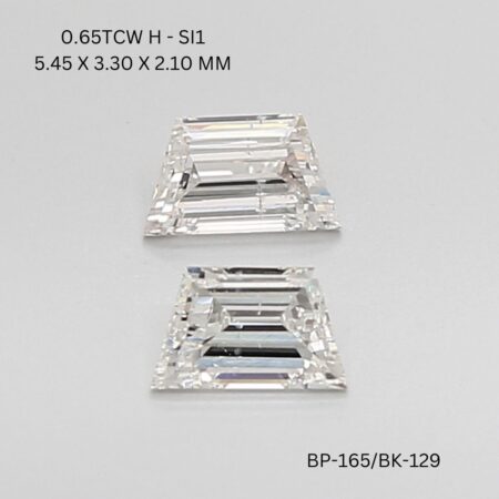 0.65 CT H SI1 TRAPEZOID diamond Pairs Inventory