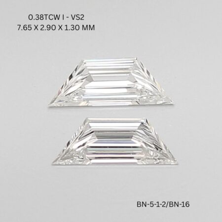 0.38 CT I VS2 TRAPEZOID diamond Pairs Inventory