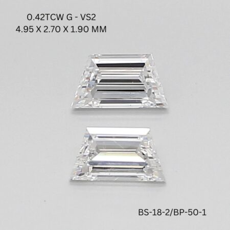 0.42 CT G VS2 TRAPEZOID diamond Pairs Inventory